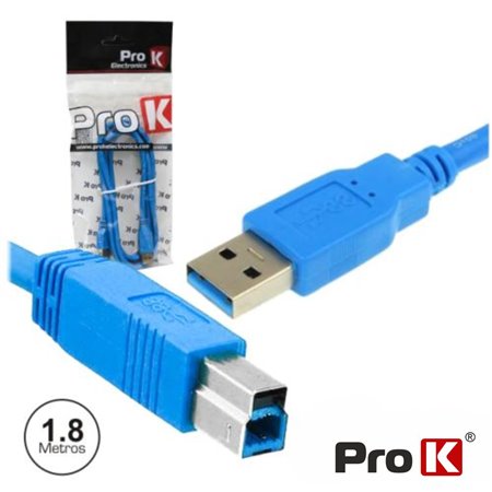 CABO USB-A 3.0 MACHO / USB-B MACHO 1.8M PROK