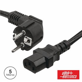 Cabo Alimentação Schuko Macho 3P / Iec C13 Fêmea 5M Preto