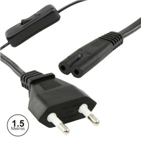 Cabo Alimentação Ac Plano / Tipo 8 Iec C7 C/ Interruptor1.5M