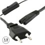 Cabo Alimentação Ac Plano / Tipo 8 Iec C7 C/ Interruptor1.5M