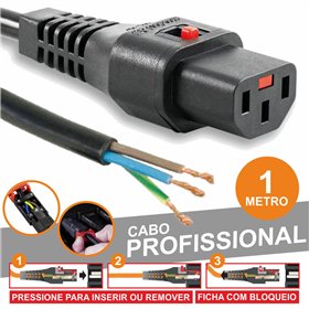 Cabo Alimentação Prof. Iec C13 Fêmea 1M Preto
