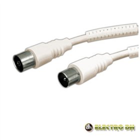 Cabo Coaxial Macho/Fêmea Branco 2.5M Filtro Ferrite Edh