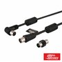 Cabo Coaxial Macho / Fêmea 90º Preto 2M C/ Filtro Alpha