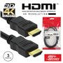 Cabo Hdmi Dourado Macho / Macho 2.0 4K Preto 3M