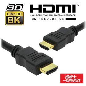 Cabo Hdmi Dourado Macho / Macho 2.2 8K Preto 3M Alpha