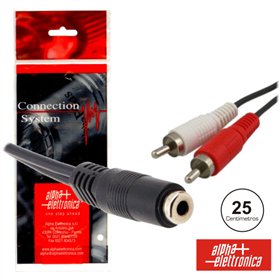 Cabo Jack 3.5Mm Fêmea / 2-Rca Macho 0.25M Polybag