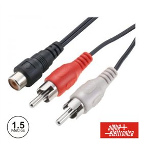 Cabo Rca 2 Macho /1Rca Fêmea 1.5M