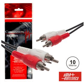 Cabo 2-Rca Macho / 2-Rca Macho 10M Pvc Polybag