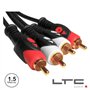 Cabo 2-Rca Macho / 2-Rca Macho Dourado 1.5M Ltc