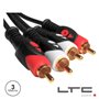 Cabo 2-Rca Macho / 2-Rca Macho Dourado 3M Ltc