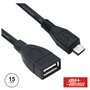 Cabo Usb-A 2.0 Fêmea / Micro Usb-B Macho Otg 15Cm