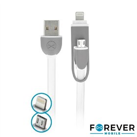 Cabo Usb-A 2.0 Macho / Micro Usb-B E Apple 8P 1M Branco