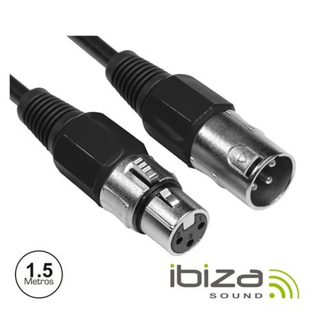 Cabo Xlr 3P Macho / Xlr 3P Fêmea 1.5M Ibiza