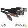 Cabo 2-Xlr 3P Fêmea / 2-Rca Macho 1.5M Ibiza