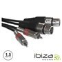 Cabo 2-Xlr 3P Fêmea / 2-Rca Macho 1.5M Ibiza