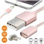 Cabo Usb-A 2.0 Macho / Iphone 5/6 Magnético Rosa
