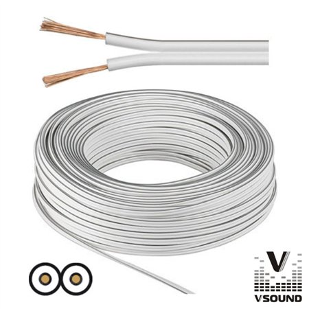 Cabo Coluna 2X0.50Mm Branco Paralelo Vsound