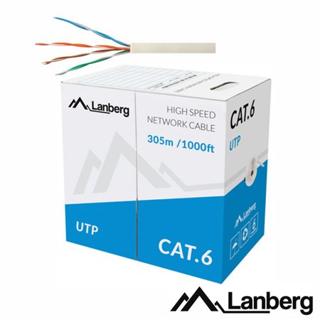 Cabo Utp Cat6 4Xawg23 305M Cinzento Lanberg