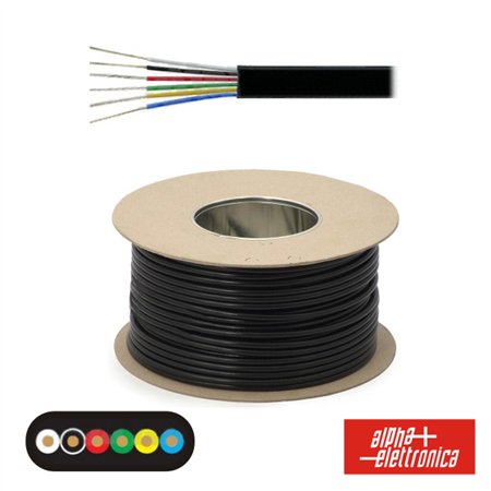 Cabo Telefone 6 Condutores 6X0.14Mm Dim 6.9X2.55 Preto