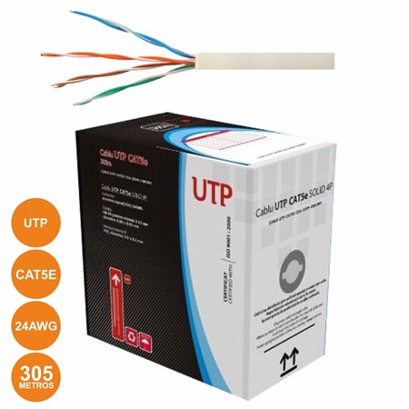 Cabo Utp Cat5E 4Xawg24 Flexivel 305M Cinzento