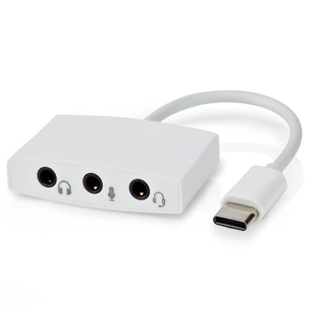 Adaptador Placa Som Usb-C C/ 3 Fichas Jack 3.5Mm