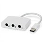 Adaptador Placa Som Usb-C C/ 3 Fichas Jack 3.5Mm