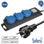 Tomada Elétrica C/ 3 Saídas Interruptor E Tampas 1.5M Solera