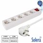 Tomada Elétrica C/ 5 Saídas Interruptor 1.5M Branca Solera