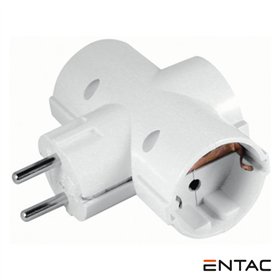 Tomada Elétrica C/ 3 Saídas Branco Entac