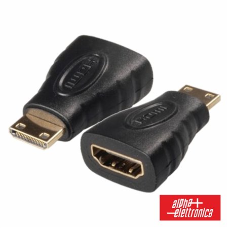 Ficha Adaptadora Hdmi Fêmea / Mini Hdmi Macho Dourada