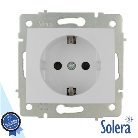 Tomada Elétrica Encastrar C/ Terra Sem Moldura Solera
