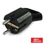 Ficha Schuko Macho C/ Terra 250V Preto