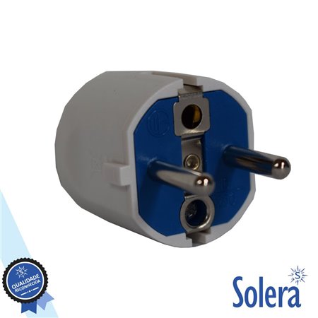 Ficha Schuko Macho 16A/250V Branco Solera