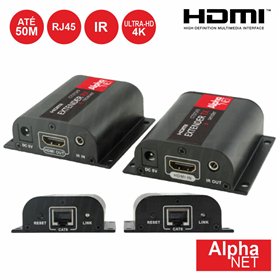 Extensor De Sinal Hdmi Via Rj45 Cat6 50M 4K Alphanet