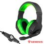 Auscultadores Gaming Preto/Verde Argon 200 Genesis