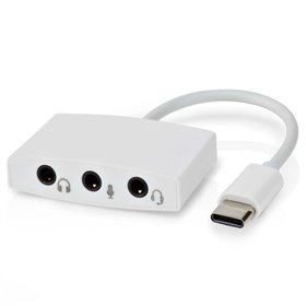 Adaptador Placa Som Usb-C C/ 3 Fichas Jack 3.5Mm