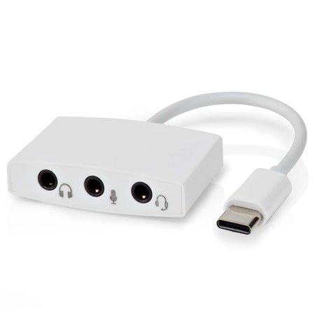 Adaptador Placa Som Usb-C C/ 3 Fichas Jack 3.5Mm