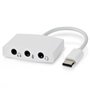 Adaptador Placa Som Usb-C C/ 3 Fichas Jack 3.5Mm