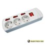 Tomada Elétrica C/ 3 Saídas Schuko C/Interruptores Edh