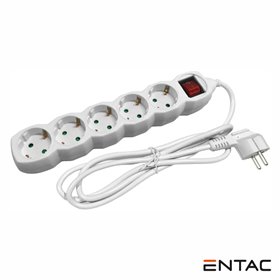 Tomada Elétrica C/ 5 Saídas Interruptor 1.5M Entac