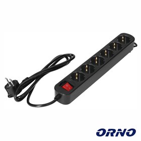 Extensão Elétrica 6X Schuko C/ Interruptor 1.5M Orno