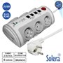 Tomada Elétrica C/ 6 Saídas Interruptor Rj11/45/2Usb Solera