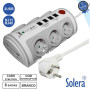 Tomada Elétrica C/ 6 Saídas Interruptor Rj11/45/2Usb Solera