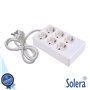 Tomada Elétrica C/ 6 Saídas Quadrada 1.5M Branco Solera
