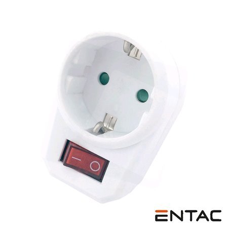 Tomada Elétrica C/ 1 Saída Interruptor Branco Entac