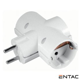Tomada Elétrica C/ 3 Saídas Branco Entac