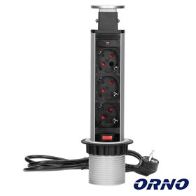 Tomada Elétrica C/ 3 Saídas P/ Secretária Orno