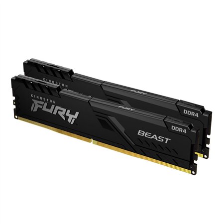 Memória ram ddr4 16gb 2x8gb kingston - 3600mhz - pc4 - 28800 - fury beast - preto - 1.2v