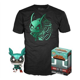 Pop & Tee My Hero Academia Deku With Helmet (Full Mech Suit) Funko + T-Shirt Size S