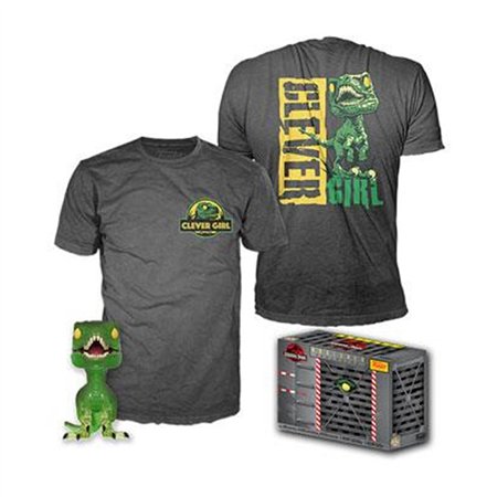 Pop & Tee Jurassic Park Clever Raptor Funko + T-Shirt Size L
